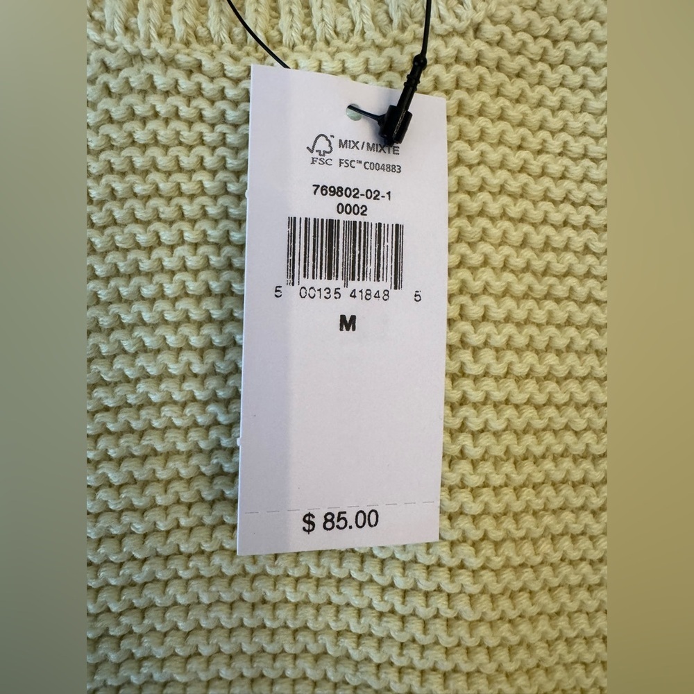 Banana Republic Light Yellow Knit Sleeveless Sweater Vest, Medium - Picture 2 of 9